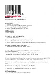 English Worksheet: BUY NOTHING DAY GROUP A