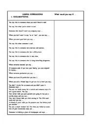 English Worksheet: USEFUL EXPRESSIONS: Exclamations 1 MORE activities