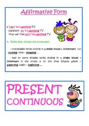 English Worksheet: Present Continuous Display