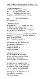 English Worksheet: Simile song- Everything at once by Lenka