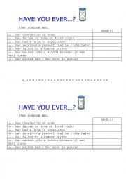 English Worksheet: Have You Ever...? (Find Someone Who...) 