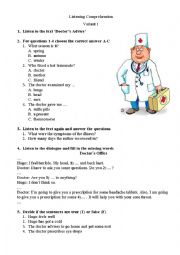 English Worksheet: THE DOCTORS VISIT