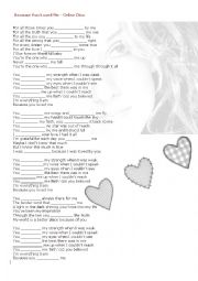 English Worksheet: Because you loved me 