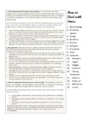 English Worksheet: Stress Management