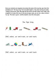 English Worksheet: The Toys Song