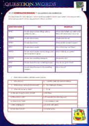 English Worksheet: QUESTION WORDS