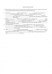 English Worksheet: Grammar review worksheet