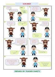 English Worksheet: BEGINNERS DIALOGUE