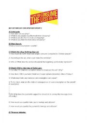 English Worksheet: BUY NOTHING DAY GROUP C