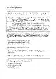 English Worksheet: GRAMMAR WORKSHEET 5