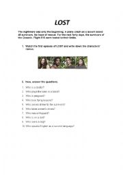 English Worksheet: lost activities_episode 1