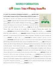 English Worksheet: Word Formation - Go green this season 