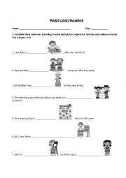 English Worksheet: Past Continuous