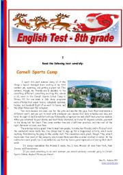 English Worksheet: Sports - 8th grade