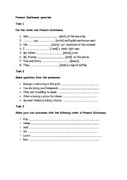 English Worksheet: Present Continuous