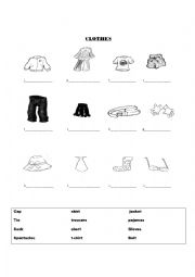 English Worksheet: my clothes