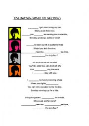 English Worksheet: The Beatles- When Im 64 to Practice Conditionals 0,1,2