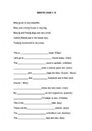 English Worksheet: Genitive Case