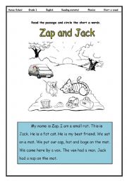 English Worksheet: phonics - short a sound