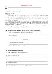 English Worksheet: English worksheet 7th