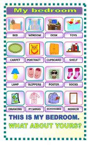 English Worksheet: MY BEDROOM