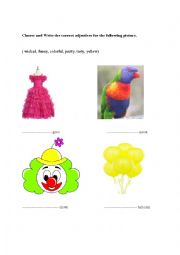 English Worksheet: Adjectives