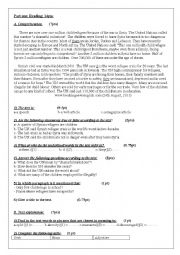 English Worksheet: first term exam 2nd year fl