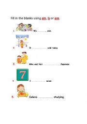 English Worksheet: to be verb