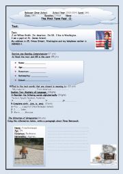 Second test for first year middle school learners