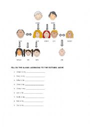 English Worksheet: FAMILY MEMBERS