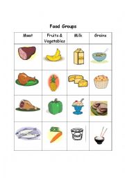 English Worksheet: Food Groups
