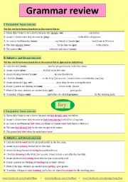 The Infinitive and Gerund + Past perfect  Grammar review (Practice) + key provided! 