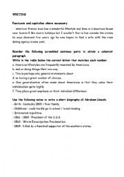 English Worksheet: American lifestyle/ Biography