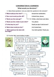 English Worksheet: Conversation in Barbers 