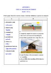 English Worksheet: Sources of energy