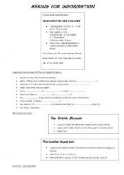 English Worksheet: ASKING FOR INFORMATION