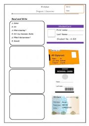 English Worksheet: Nice to meet you