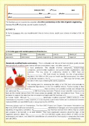 English Worksheet: TEST: THE PROMISES AND RISKS OF THE NEW GENETICS