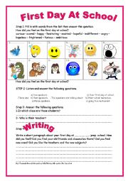 English Worksheet: 9th form module 2 lesson 3 First Day At School Listening