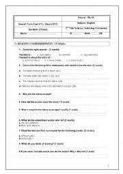 second term full term test second year students