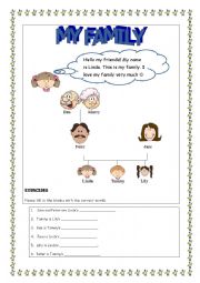 English Worksheet: Immediate family members