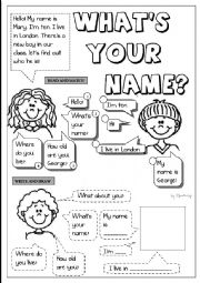 English Worksheet: personal info