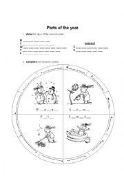 English Worksheet: Parts of the year