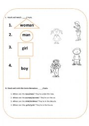 English Worksheet: people (plural and singular)