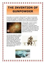 English Worksheet: The invention of gunpowder