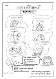 English Worksheet: PRESENTS (toys) black n white