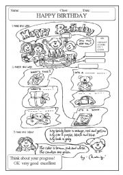 English Worksheet: happy b-day - toys, part 2/2