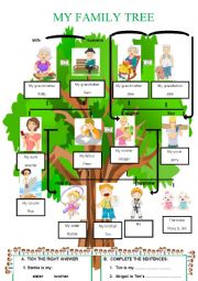 English Worksheet: MY FAMILY TREE 1