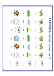 English Worksheet: Patterns - What comes next? 3