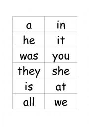 English Worksheet: High Frequency Words first 100